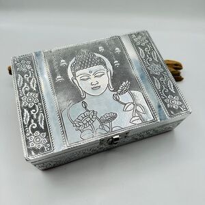 Buddha Embossed Aluminium Oxidized Jewellery Box